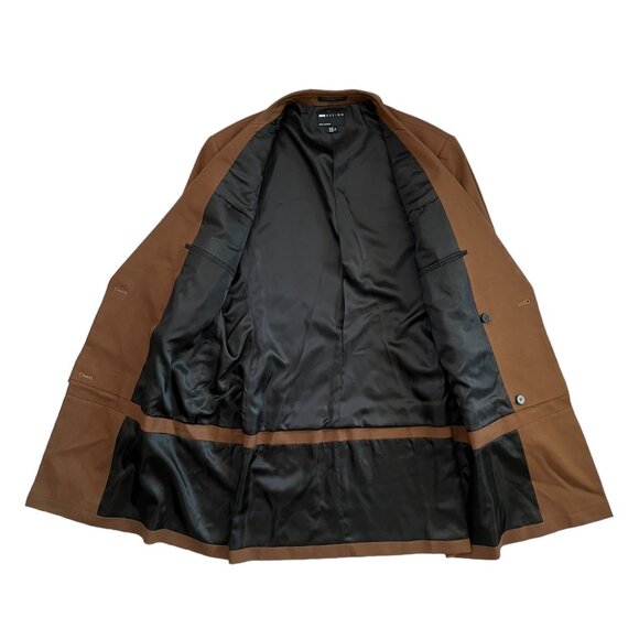 Asos Mens Longline One Button Blazer Brown 46 Regular NWOT Preppy‎ Academia Fall - Picture 5 of 16